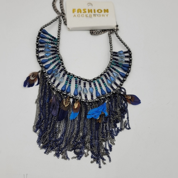 Fashion statement bohemian feather chain tassel necklace - Picture 4 of 6